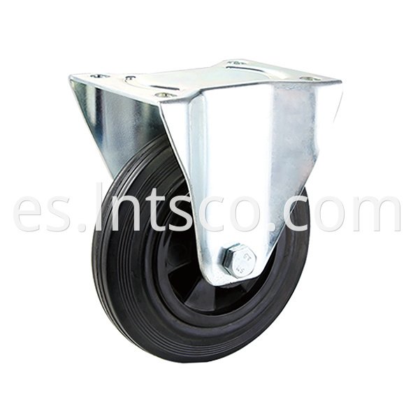 Fixed Industrial Plastic Core Rubber Casters